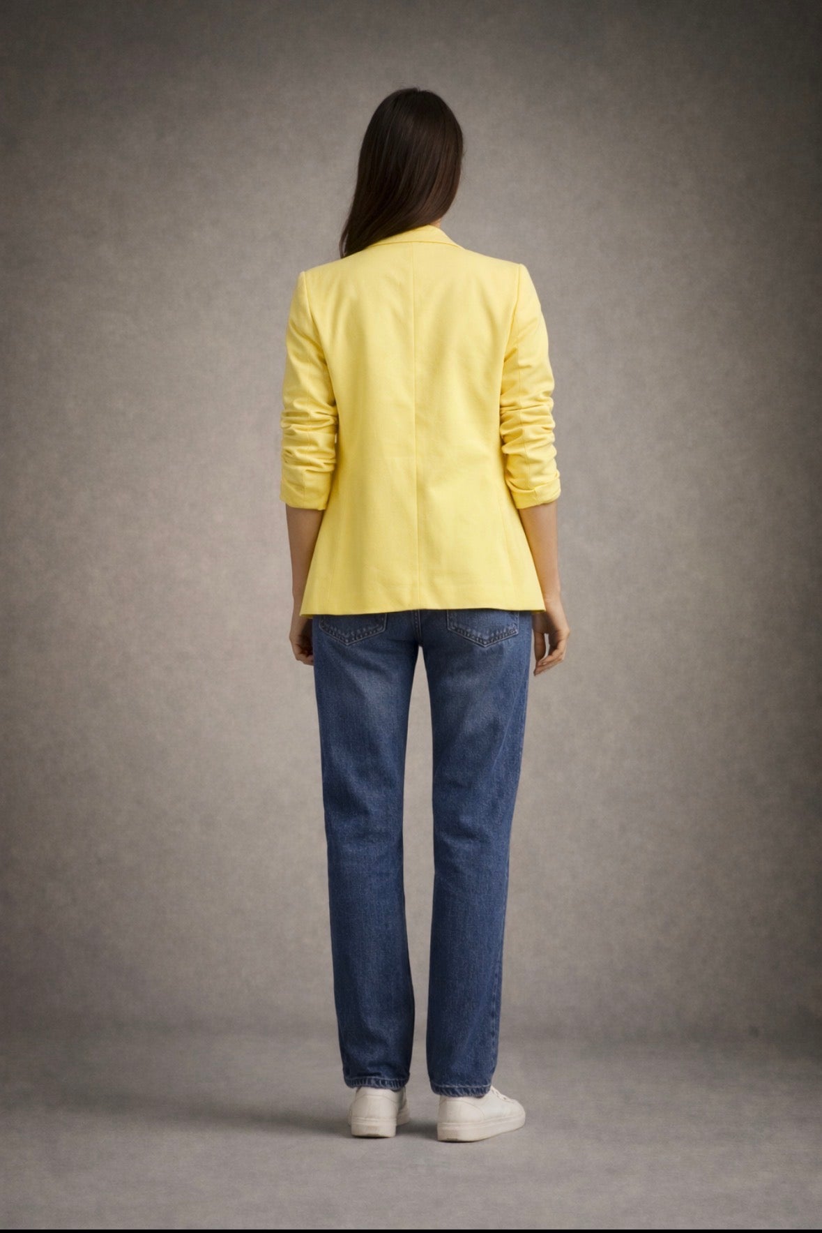 Blazer amarilla mangas fruncidas