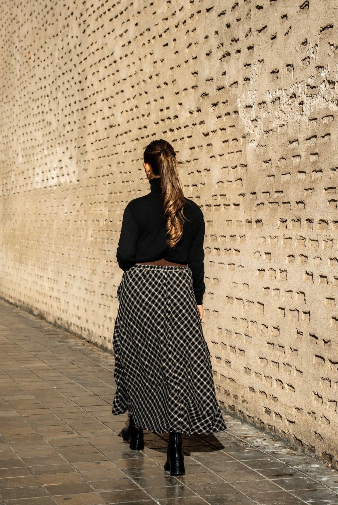 falda larga cuadros